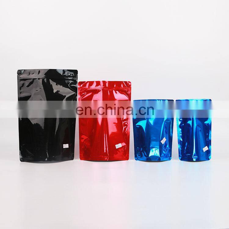 Factory New style colorful stand up pouch and zipper coffee bags With Tearing Notch