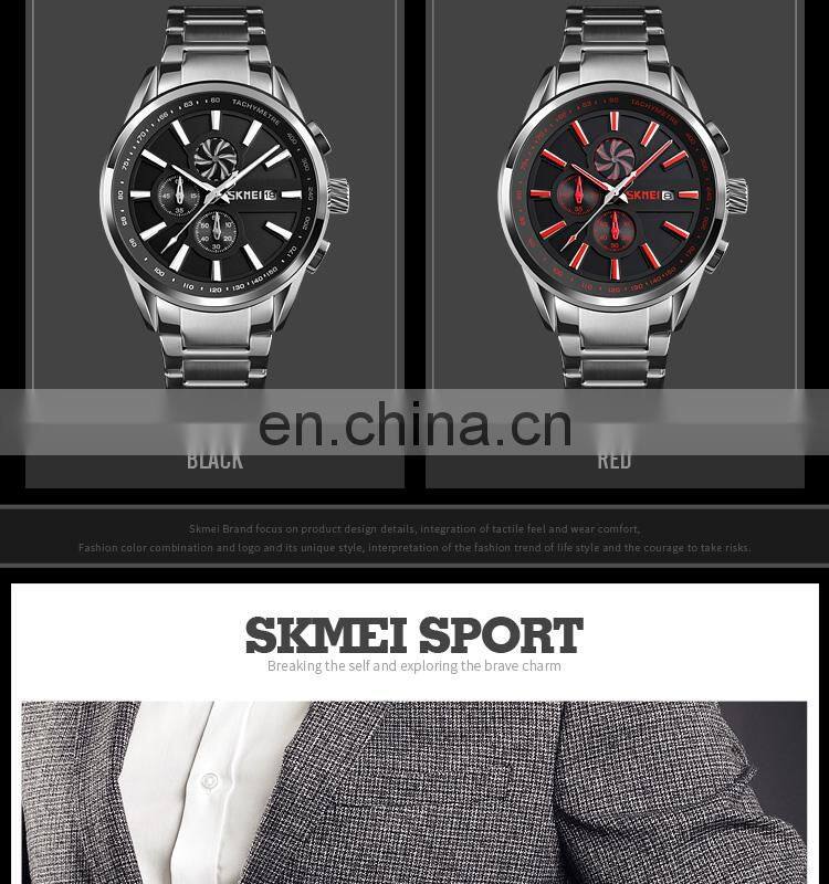 New Products SKMEI 9175 30M Waterproof Wristwatch Quartz Business Men Stainless Steel Watches