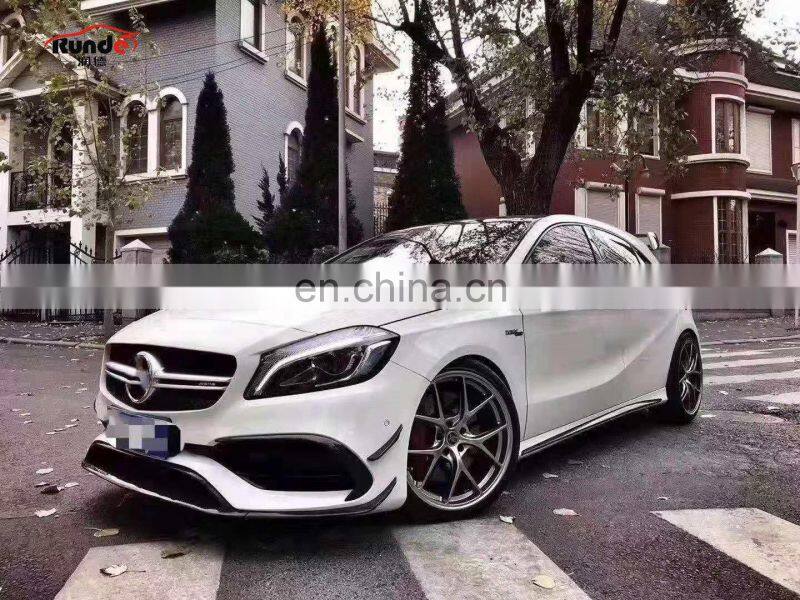 Runde PP Material For Mercedes-Benz A-Class W177 W176 A180 A200 A250 Modify A45 AMG Body Kit Front Bumper Rear Bumper Side Skirt