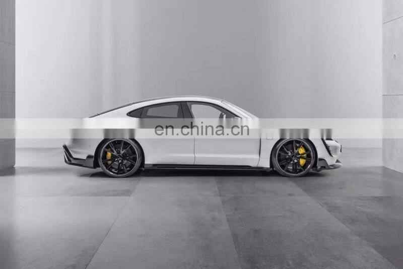 Runde Dry Carbon Fiber Material For Porsche Taycan Upgrade Mansory Style Body Kit Front Lip Rear Lip Side Skirt Spoiler