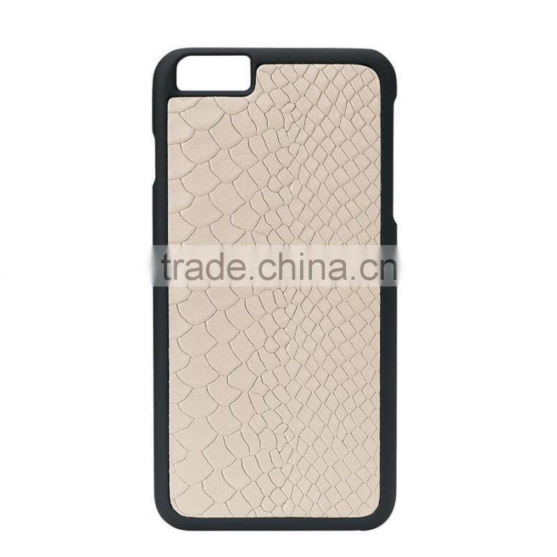 Hot Sale Genuine Embossed Python Leather Carrying Case Hard Shell Case Mat Mobile Phone for iPhone 6/6s Plus