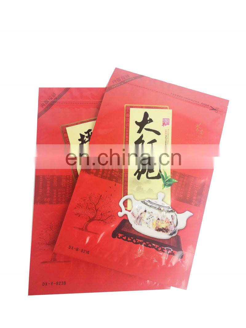 Food Grade Heat Seal Plastic Stand Up Pouch Zip Lock Tea Bag