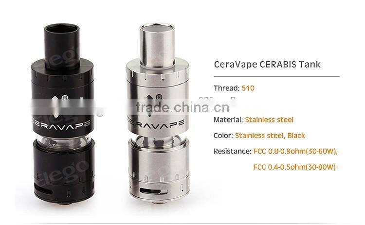 New Mod Vape 2016 RTA Tank Cerabis Sub Ohm Tank with ceramic wick vertical coil 0.5ohm