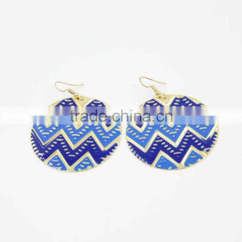 2016 New design earrings enameled chevron earrings fish hook fashion earrings wholesale