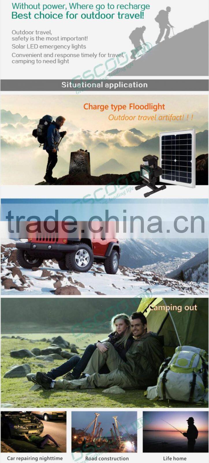 10w solar powered rechargeable flood light with sensor new products for distribution