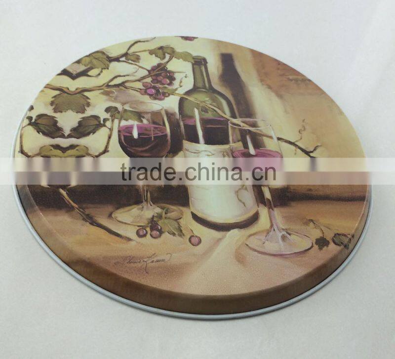 Chinese factory directly round tin tray/metal tin tray for serving/metal tray