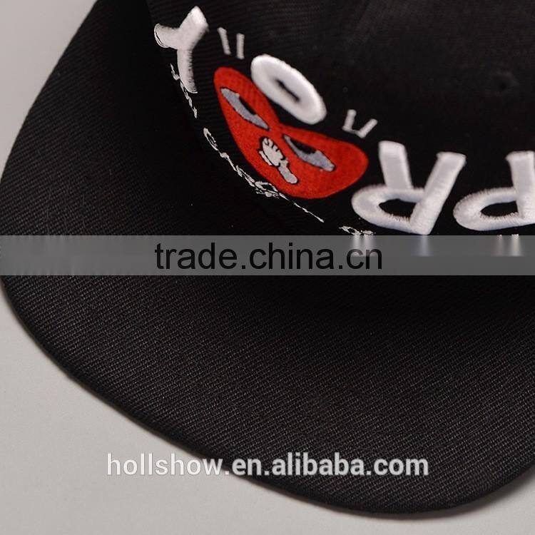Cute Lovely Letter Embroidery 6 Panel Flat Brim Hiphop Hat Snapback Manufacturer