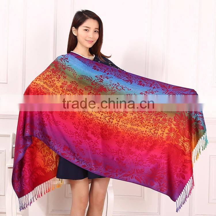 Flower Jacquard Fashion Hijab Arab Shawl