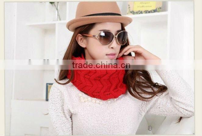 Winter Knitted Chevron Women Round Neck Loop Circle Scarf