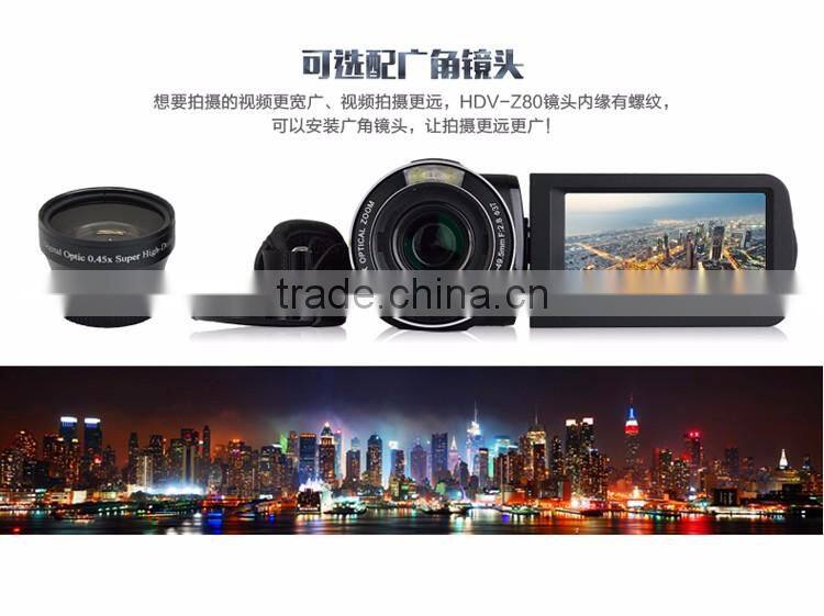 full hd 1080p digital video camera/120x digital zoom/10x optical zoom /3.0'' touch display digital camcorder