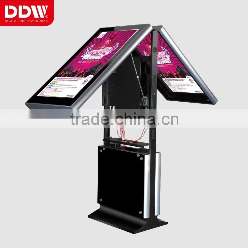 55inch pedestal dual touch screen double sided lcd digital signage display