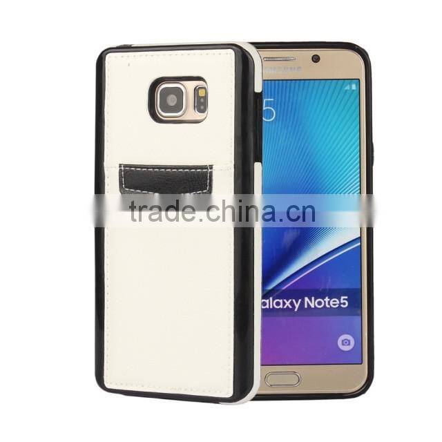 Crazy Horse pattern with card slots leather phone case and TPU 2 in 1 for Samsung note 5