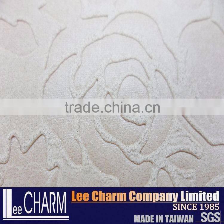 100% Polyester Rose Patterns Leather Fabric for Interior design