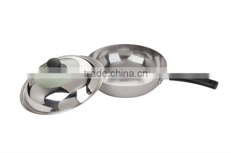 good quality Stainless steel Chinese pan frying pan