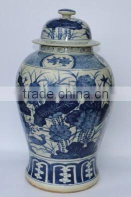 Blue and white porcelain temple jar