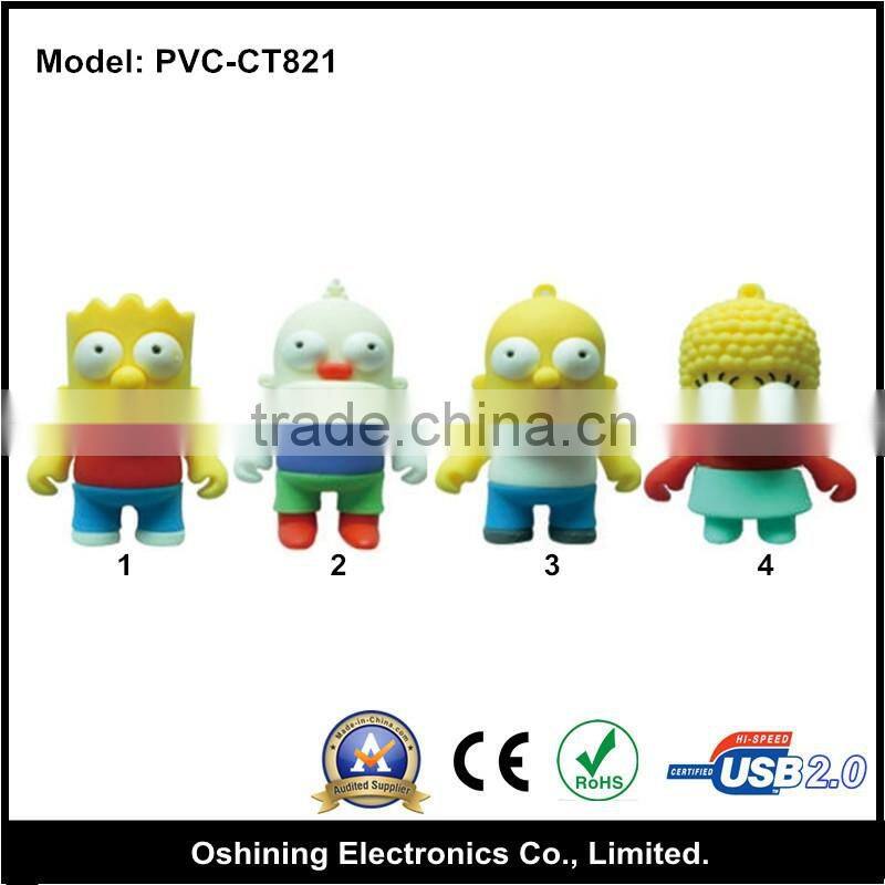 top selling factory price rubber usb drive animal type usb flash(PVC-CT821)