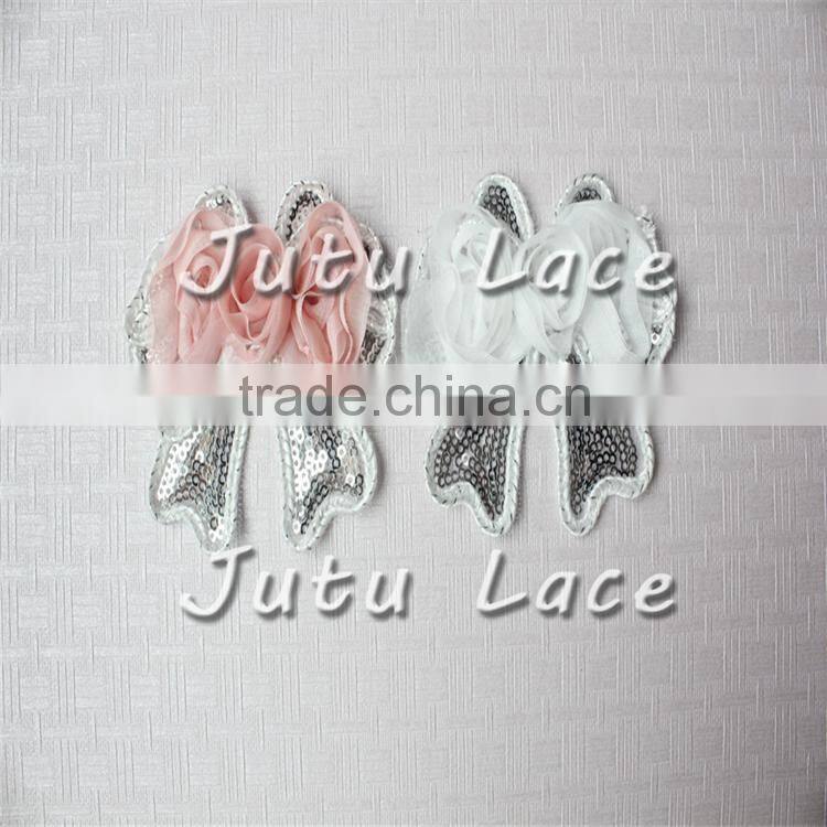 IN Stock 5 INCH shabby fabric flowers Hair BOW Accessory