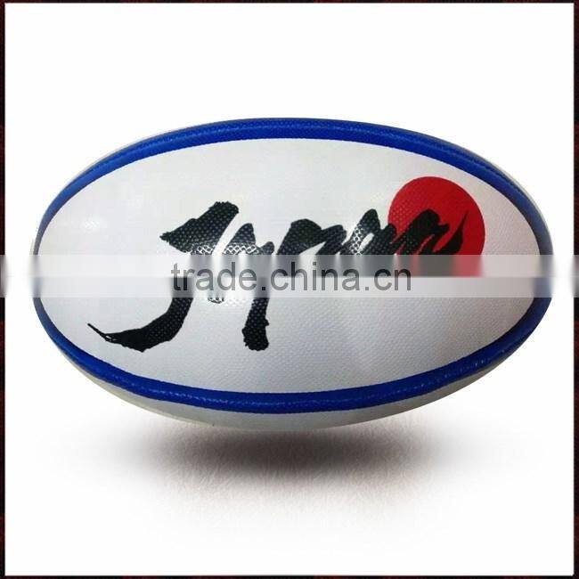 rubber synthetic leather machine stitched custom logo rugby ball size 5