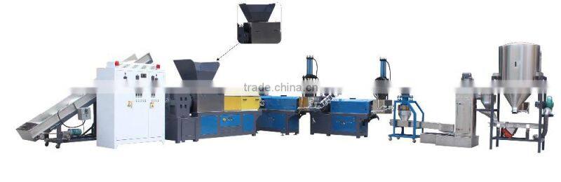 Bangladesh hot sale 3 stages finger type force feeder plastic film recycling machine