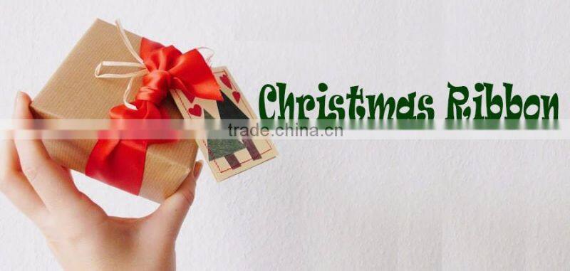 merry christmas wired edge mesh fabric christmas ribbon for christmas trees decorative large size small packing factory price