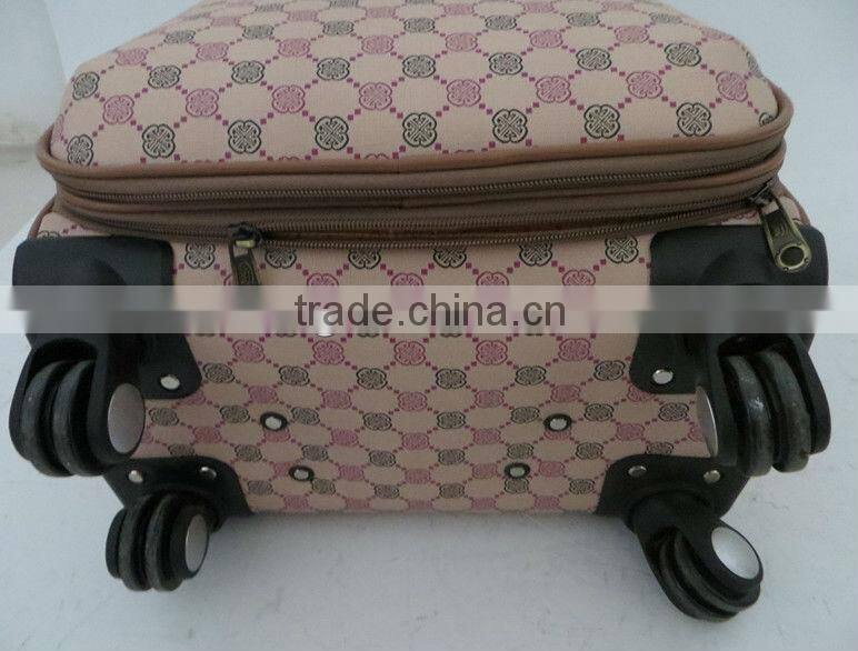2015 top design newest carry-on 4 wheels PU trolley luggage