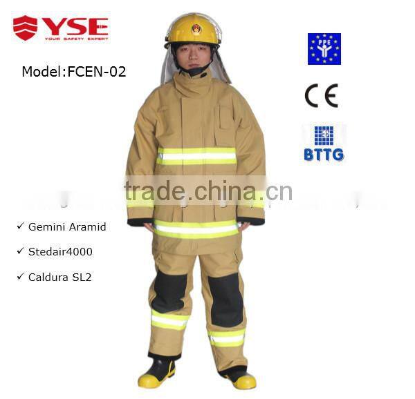 Shanghai YSE Factory Price EN469 Standard Used Fire Protective Firman uniform