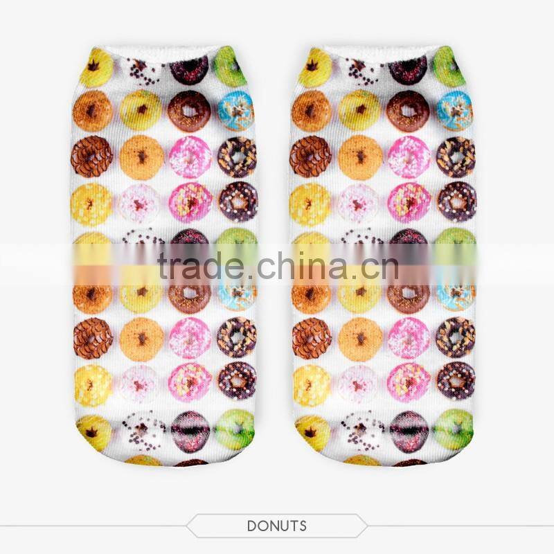 custom printed ankle sock colorful high quality 3d full print colorful ankle socks sports unisex custom hot sale stretch spandex
