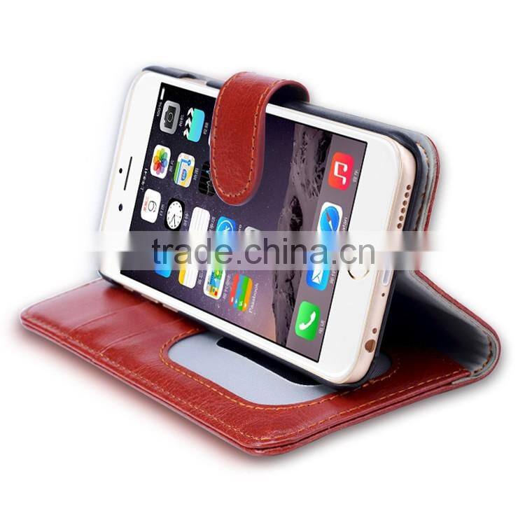 China Classical Landscape Series Wallet Leather Phone Case for iPhone 6 with Card Holder
