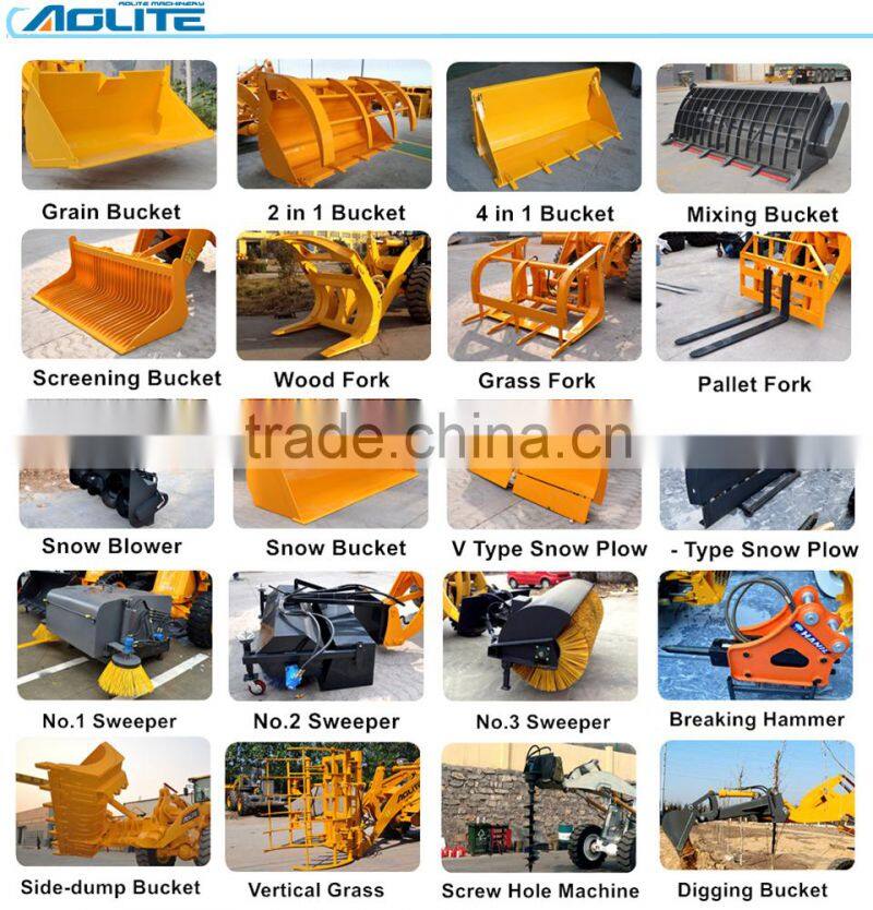 1500kg rated load LED light loaders for sale with snow plow