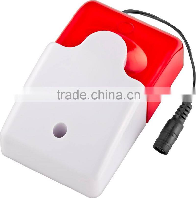 Best price 105db red-white sound output DC powerd wired flash light siren for security alarm system