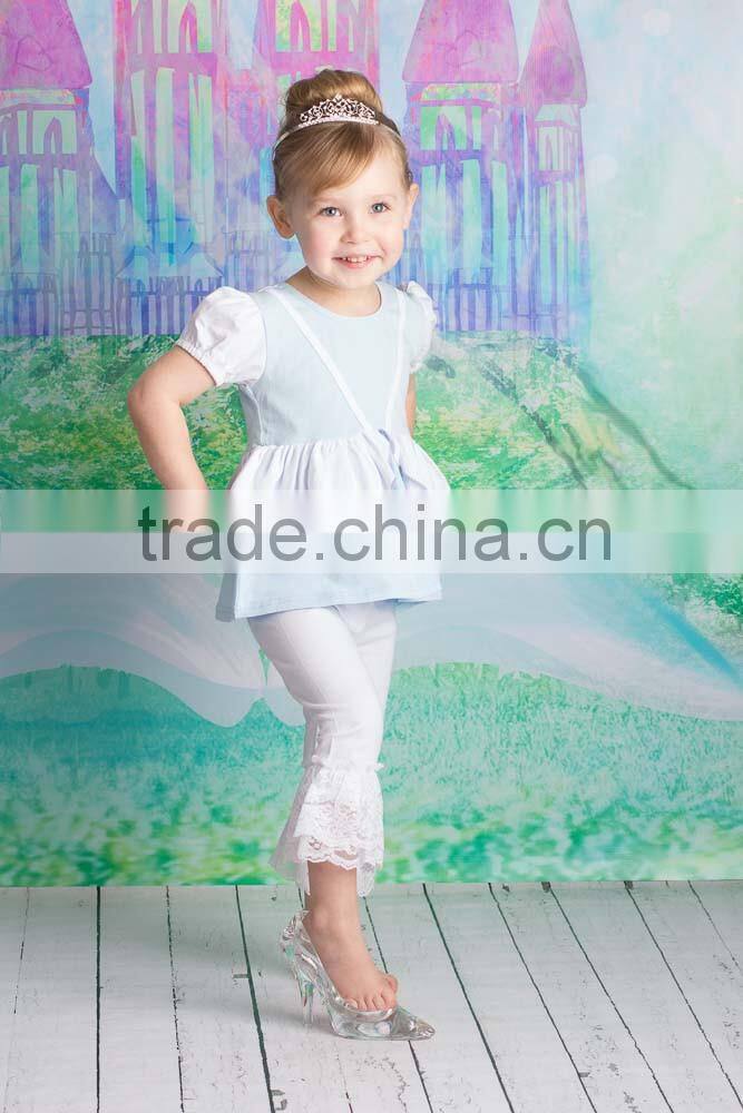 Unique Fun kids girls t shirt flutter sleeves t shirt kids wholesale