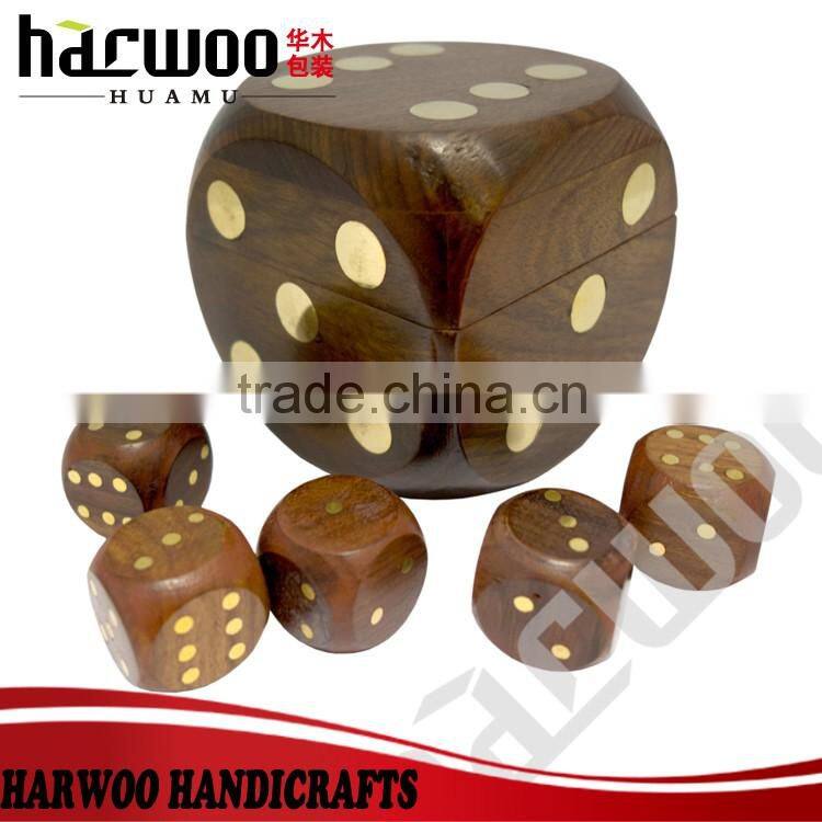 2016 new design wooden dice box,creative wooden box,custom game box