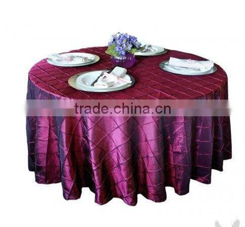 Luxury taffeta tablecloth,table linen, pintuck tablecloth