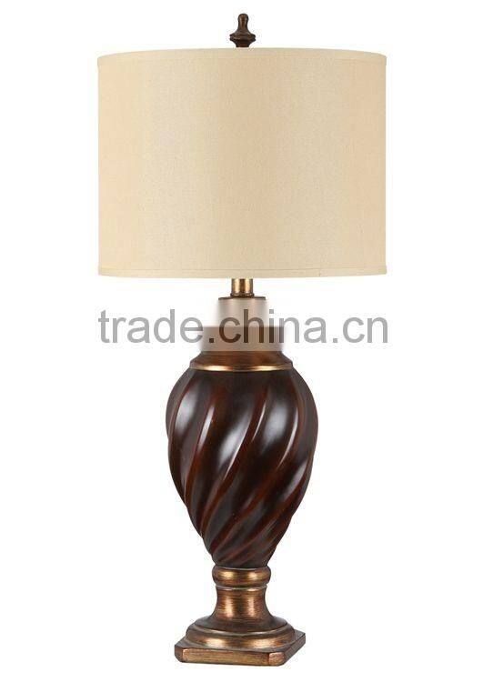 Faux wood table lamp