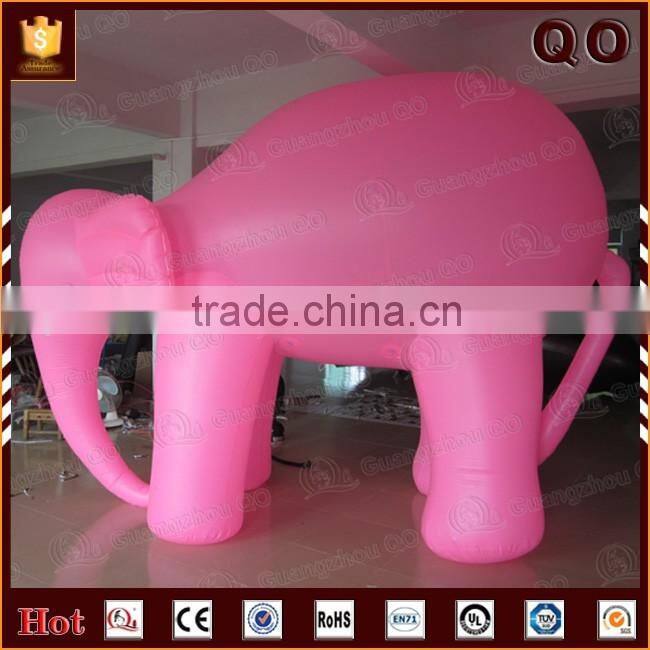 Attractive design outdoor advertising decoration pink elephant character inflatable cartoon