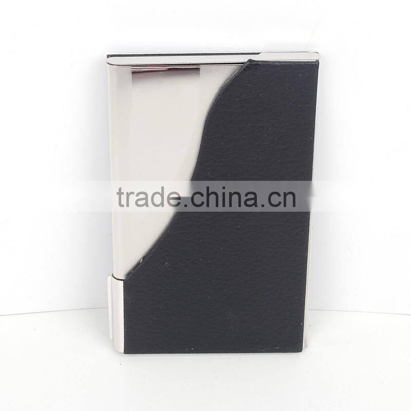 2016 Smart eco-friendly leather with aluminium card holder business name card holder