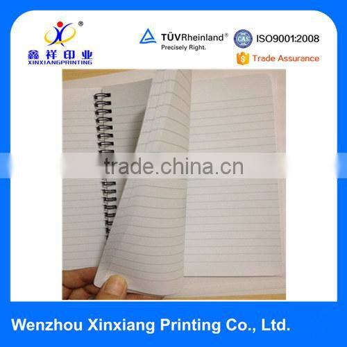 Hardcover bound customized spiral a5 notebook