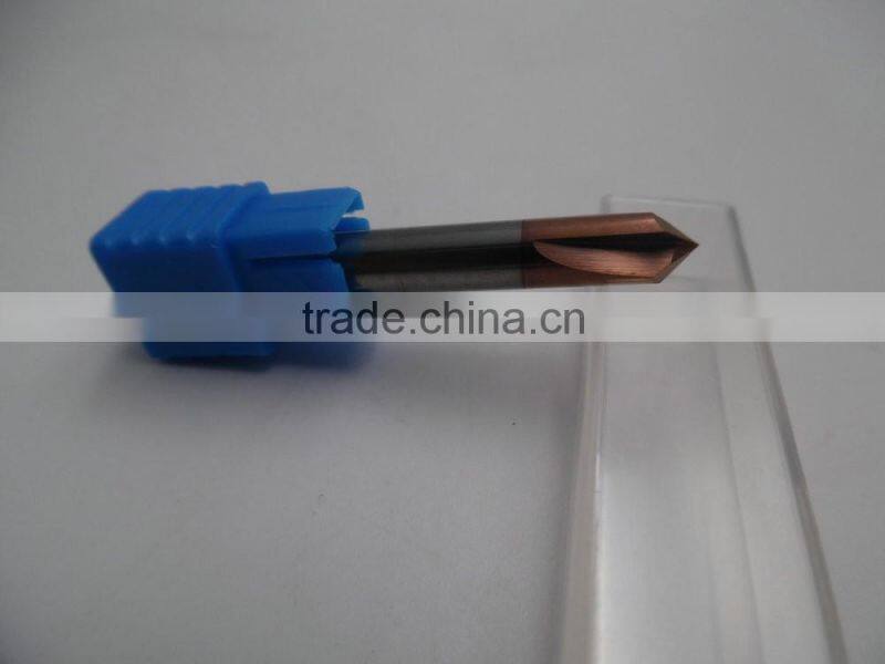 6mm cutting dia 90 degree 2 flutes HRC55 cnc chamfer mill with coating
