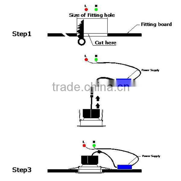 7w COB LED recessed wall light