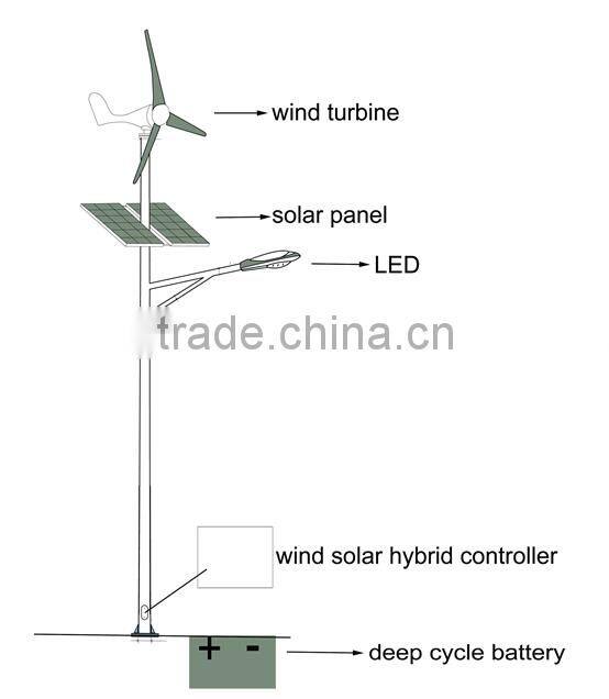 Popular hybrid wind solar street light