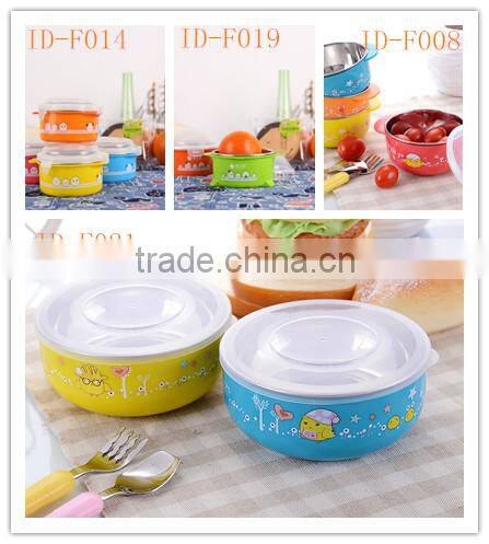 Babymatee 250ML baby feeding products non-toxic plastic handle custom print stainless steel baby bowl