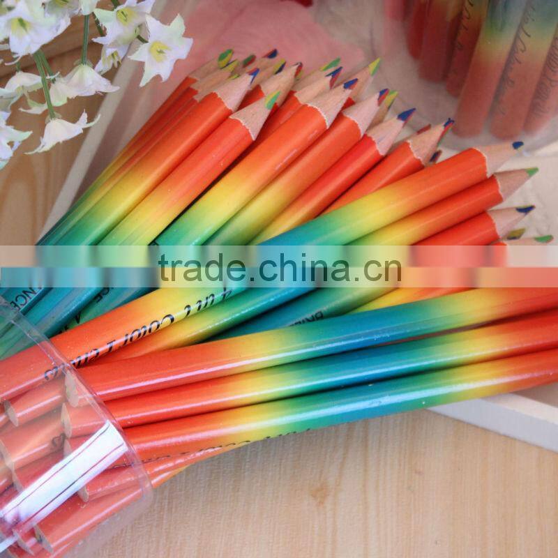 Triangle Jumbo wooden 4C-mixed color pencil in pvc tube