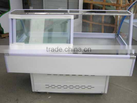 Hot sales Commercial glass display fresh meat freezer showcase