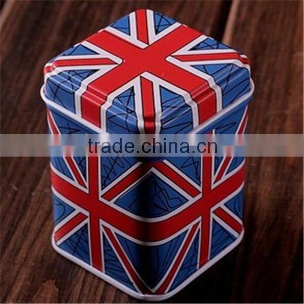 2015 fashionable rectangular shaped metal tea tin box