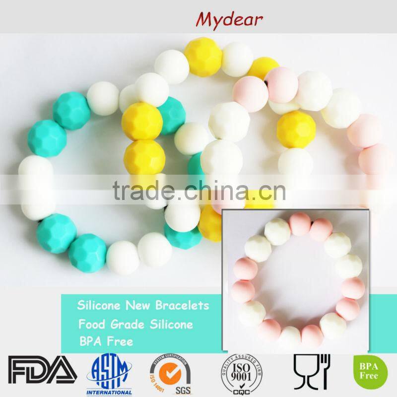 100% food grade fda approved bpa free fashion chewable nursing silicone teething bangle