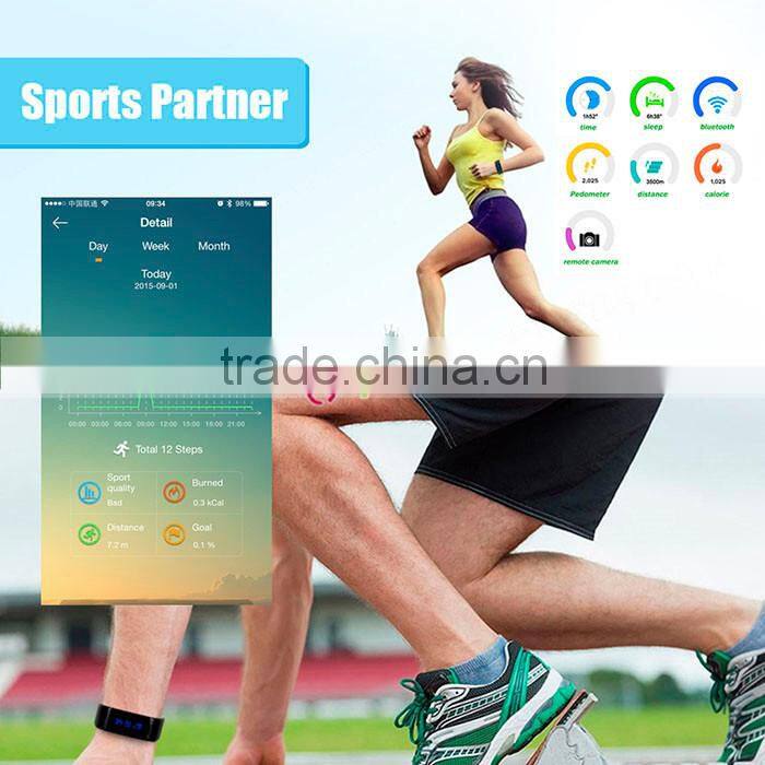 TW64 Pedometer Smart Bracelet Bluetooth Health Sleep Monitoring Black