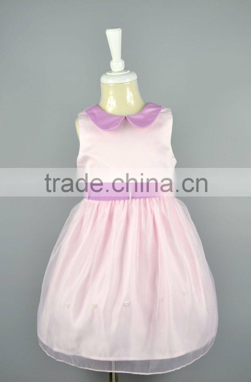 Hot Pink Flower Girl Dresses Polyester Chiffon Wedding Party Dresses Birthday Dress For Baby Girl