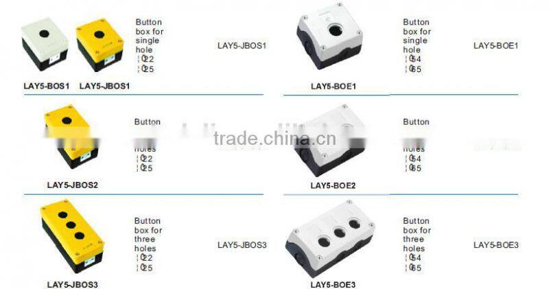 best price electrical push button control switch box/enclosure for three holes LAY5-JBOS3