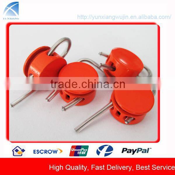 CD9596 Custom Metal Shiny Orange Painted Cord Stopper for Drawstring