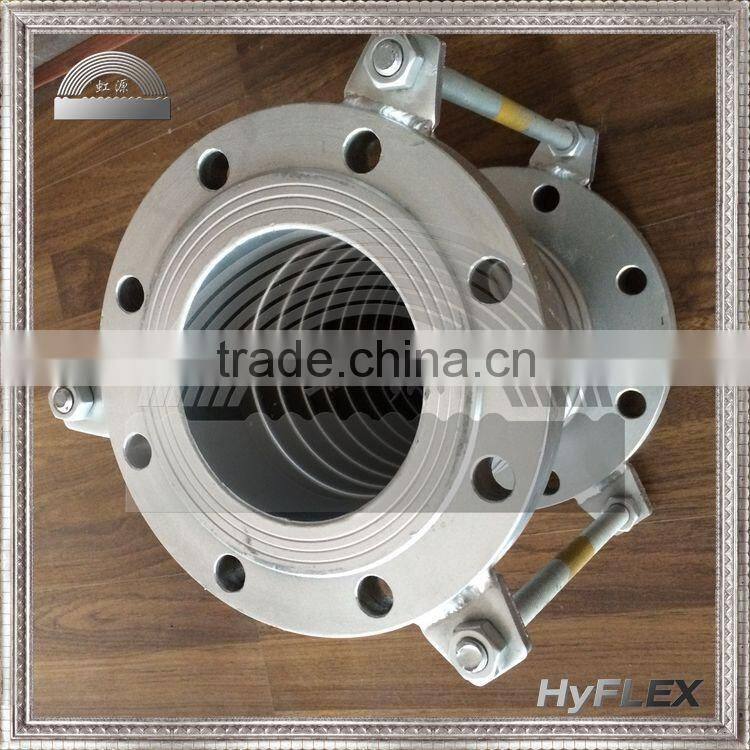 Metal bellows expansion joint with flange ends